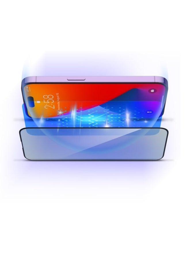 Aukey - Blue Light Filtering Screen Protector For iPhone 15 Pro Max Clear - Image 1