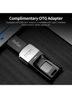 نيتاك Netac US1 USB3.0 AES 256-bit Fingerprint Encryption Drive 64GB Portabl ssd SILVER/BLACK 64 GB  - Image 1