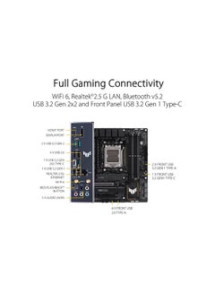 ASUS TUF Gaming B650M-Plus Wifi DDR5 Micro ATX Motherboard, AMD Socket AM5, B650 Chipset, 2.5Gb Ethernet, Bluetooth, WiFi 6E 5GHz, Max 128GB 4xDIMM Memory, PCIe 4.0x16, 2xM.2 Slot Black  - Image 5