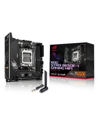 ROG STRIX B650E-I GAMING Wi-Fi AM5 Mini-ITX Motherboard, AMD B650 Chipset, 2 CH 2x DDR5 DIMM, 64GB Max Memory, Wi-Fi 6E/2.5Gb Eth/ BT v5.2, 1x PCIe 5.0 x16, 1xHDMI, 1xUSB3.2 | 90MB1BI0-M0EAY0 Black - pnsku/N70017203V/45/_/1698317391/5eec348d-8823-4448-88a1-a514cb1716ba