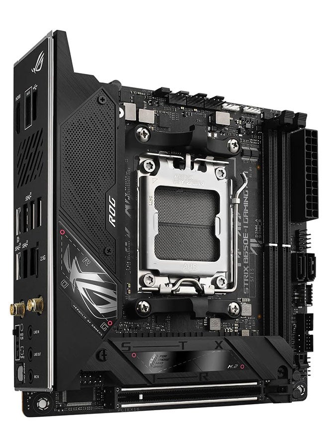 ROG STRIX B650E-I GAMING Wi-Fi AM5 Mini-ITX Motherboard, AMD B650 Chipset, 2 CH 2x DDR5 DIMM, 64GB Max Memory, Wi-Fi 6E/2.5Gb Eth/ BT v5.2, 1x PCIe 5.0 x16, 1xHDMI, 1xUSB3.2 | 90MB1BI0-M0EAY0 Black