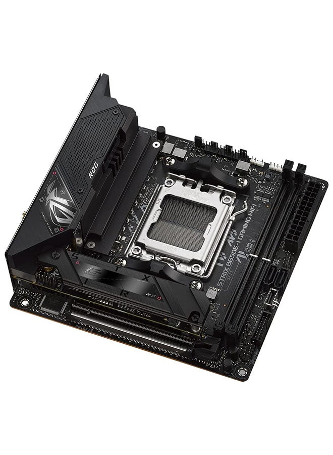 ROG STRIX B650E-I GAMING Wi-Fi AM5 Mini-ITX Motherboard, AMD B650 Chipset, 2 CH 2x DDR5 DIMM, 64GB Max Memory, Wi-Fi 6E/2.5Gb Eth/ BT v5.2, 1x PCIe 5.0 x16, 1xHDMI, 1xUSB3.2 | 90MB1BI0-M0EAY0 Black