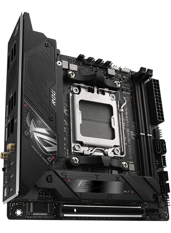 ROG STRIX B650E-I GAMING Wi-Fi AM5 Mini-ITX Motherboard, AMD B650 Chipset, 2 CH 2x DDR5 DIMM, 64GB Max Memory, Wi-Fi 6E/2.5Gb Eth/ BT v5.2, 1x PCIe 5.0 x16, 1xHDMI, 1xUSB3.2 | 90MB1BI0-M0EAY0 Black