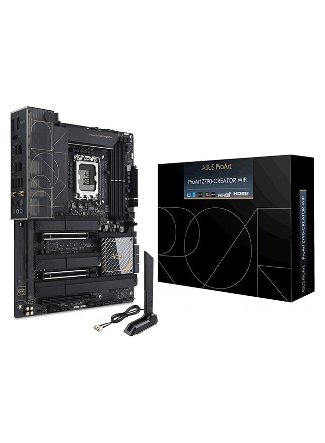 ASUS - ProArt Z790-CREATOR WIFI LGA1700 ATX Motherboard, Intel Z790 Chipset, 4 x DDR5 DIMM, 192GB Max Memory, WiFi 6E 6GHz, 10Gb Ethernet, 1 x PCIe 4.0 x16, 1 x HDMI, 2 DP, 6x USB 3.2 | 90MB1DV0-M0EAY0 Black - Image 1
