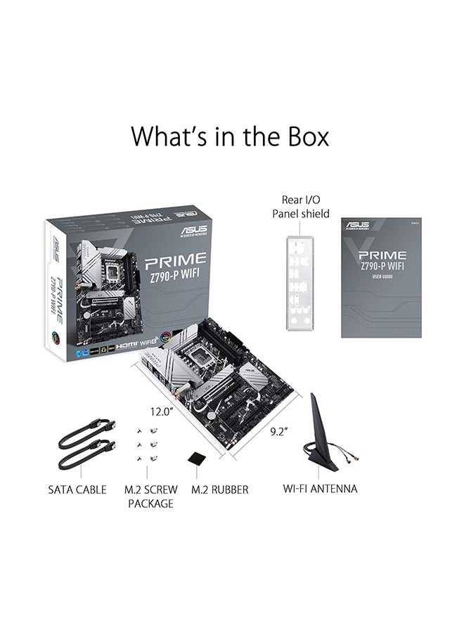 ASUS - Prime Z790-P WiFi LGA 1700(Intel® 13th &12th Gen) ATX Motherboard (PCIe 5.0,DDR5,14+1 Power Stages,3X M.2,WiFi 6,Bluetooth v5.2,2.5Gb LAN, Front Panel USB 3.2 Gen 2 Type-C®, Thunderbolt™ 4/USB4) Black - Image 1