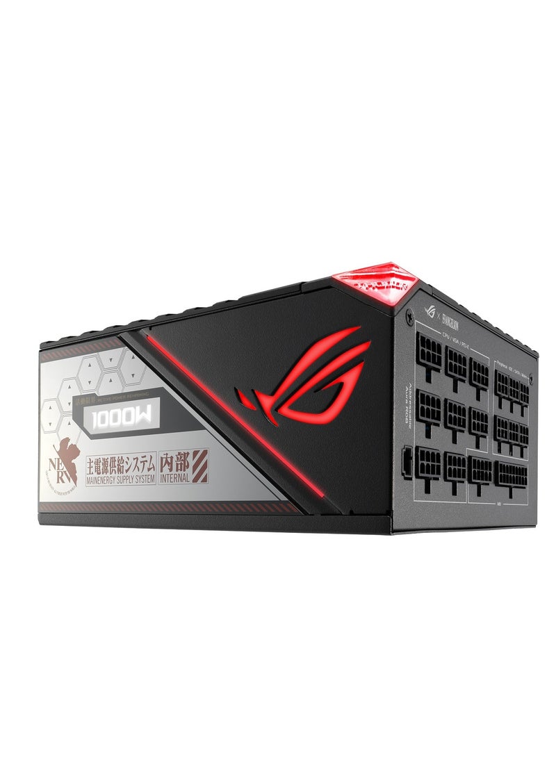 ASUS ROG Thor 1000W Platinum II EVA Edition, (1000Watt, FullyModular Power Supply, 80+Platinum,Lambda A++Certified,ROG heatsinks,135mm PWM fan, 0dB Mode,OLED Panel,Sleeved Cables,AuraSync BLACK,SILVER,RED  - Image 5