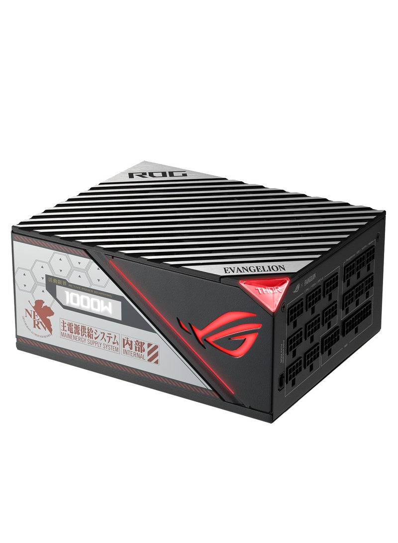 ASUS ROG Thor 1000W Platinum II EVA Edition, (1000Watt, FullyModular Power Supply, 80+Platinum,Lambda A++Certified,ROG heatsinks,135mm PWM fan, 0dB Mode,OLED Panel,Sleeved Cables,AuraSync BLACK,SILVER,RED  - Image 4