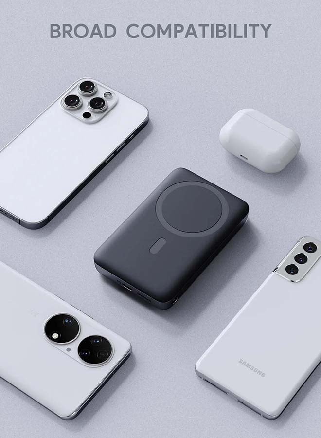 Aukey - 10000 mAh Magnetic Wireless Charging Power Bank With 30W PD Gray - Image 1