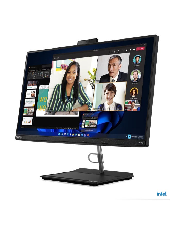 Lenovo - ThinkCentre Neo 30a AIO Desktop With 23.8-Inch Display, Core i5-1235U Processor/8GB RAM/512GB SSD/DOS(No Windows)//Intel UHD Graphics/ English/Arabic Black - Image 1