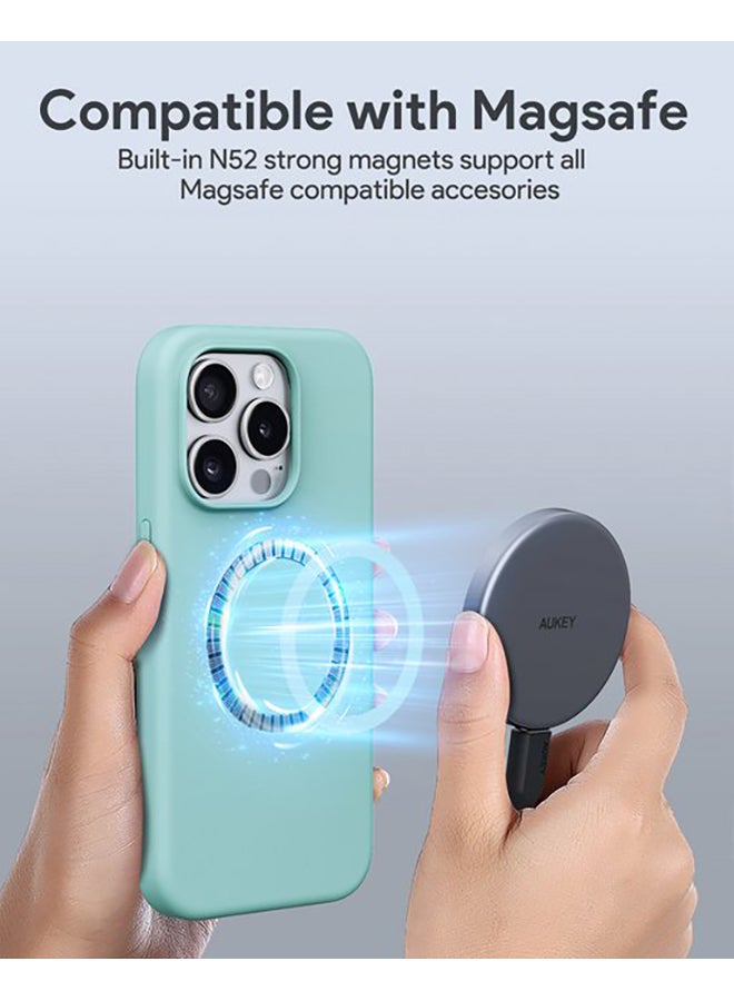 Aukey Magnetic Hrd-Shell Phone Case For iPhone 15 Pro Green Green  - Image 2