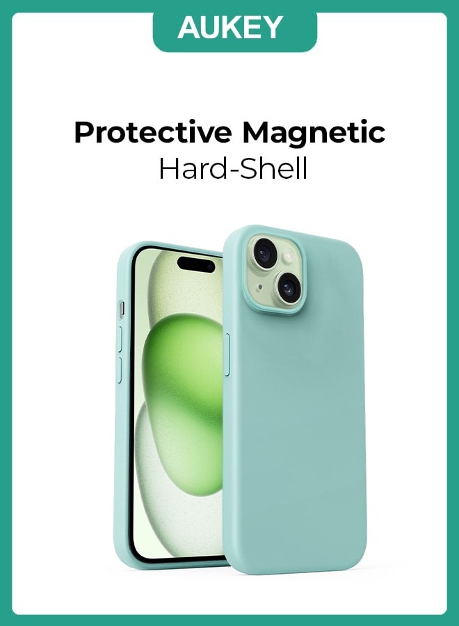 Aukey Protective Magnetic Hard-Shell Phone Case For iPhone 15 Green - Image 3