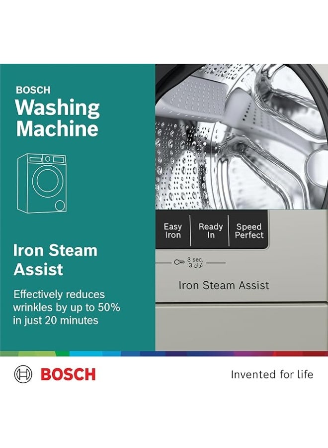 BOSCH 10 kg Front Load Washing Machine, with AntiStain, EcoSilence Drive - Efficient and Extra Silent, German Engineering, Series 4, 2300 W, WGA2540XGC Silver 10 kg 2300 W WGA2540XGC Silver - Image 4