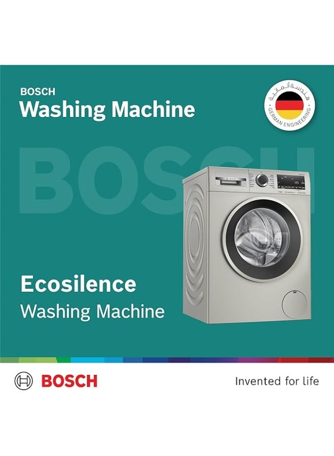 BOSCH 10 kg Front Load Washing Machine, with AntiStain, EcoSilence Drive - Efficient and Extra Silent, German Engineering, Series 4, 2300 W, WGA2540XGC Silver 10 kg 2300 W WGA2540XGC Silver - Image 3