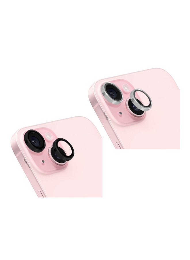 MARGOUN 2 Pack For iPhone 15 Camera Lens Protector 9H Tempered Glass Scratch Resistant HD Lens Shield Multicolour - Image 2