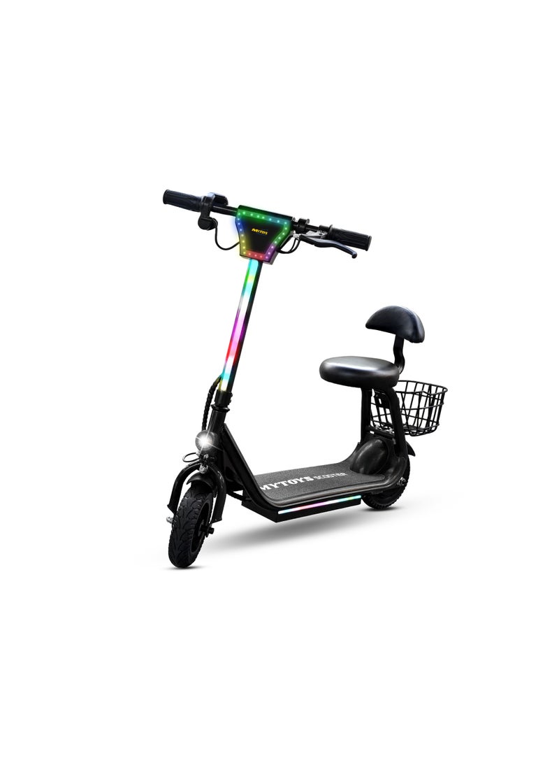 MYTOYS MT390 2025 Kids Electric Scooter With Seat Led Light On Handle And Deck, Bluetooth Speaker, Key Start,250W Brushless Motor Three Speed Modes 18Km/H Electric Scooter For Kids - Image 4