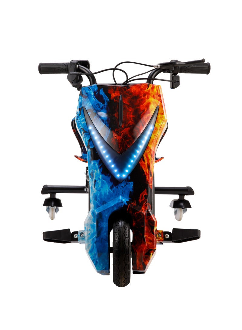 MYTOYS Mytoys 36V Drifting Scooter 3 Wheel Electric Scooter - 3 Driving Modes- Bluetooth- Speaker- Lights - Shock Absorber Safety Gears Speed Up To 20KM/h (Fire Blue)  - Image 3