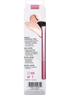 REAL TECHNIQUES Sheer Radiance Fan Makeup Brush, For Highlighter + Facial Oil Absorbing Powders, Create Face Glow, Cruelty Free Bristles, Aluminum Ferrules Pink  - Image 5
