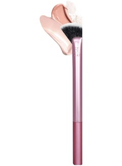 REAL TECHNIQUES Sheer Radiance Fan Makeup Brush, For Highlighter + Facial Oil Absorbing Powders, Create Face Glow, Cruelty Free Bristles, Aluminum Ferrules Pink  - Image 3