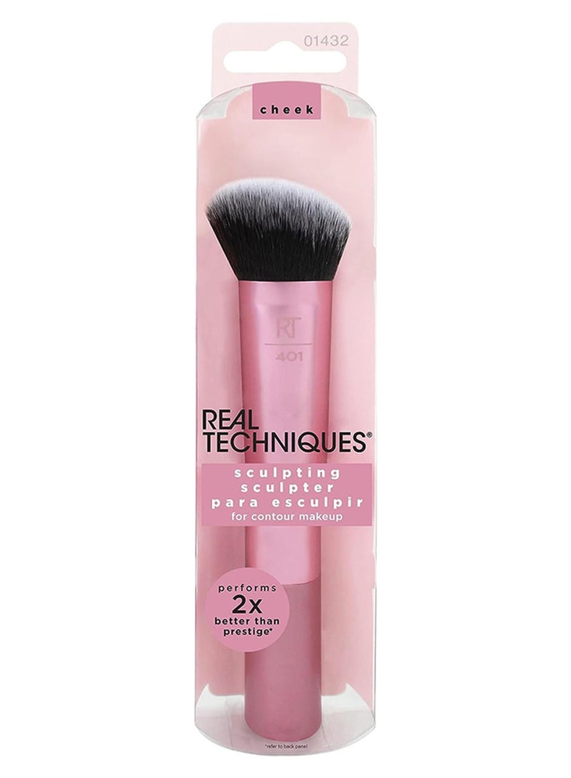 REAL TECHNIQUES Sculpting Makeup Brush For Contouring Pink - Image 1