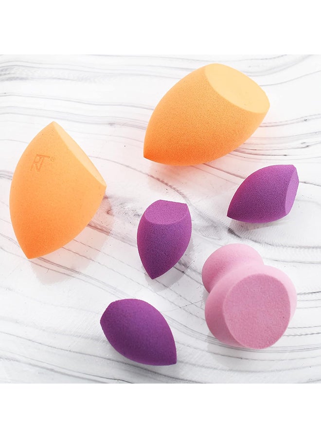 REAL TECHNIQUES - 6 Miracle Complexion Assorted Beauty Sponges Makeup Blender, For Blending & Sculpting, Full Coverage, Professional Makeup Tool, Cruelty Free, Vegan, Latex Free Multicolour - Image 1