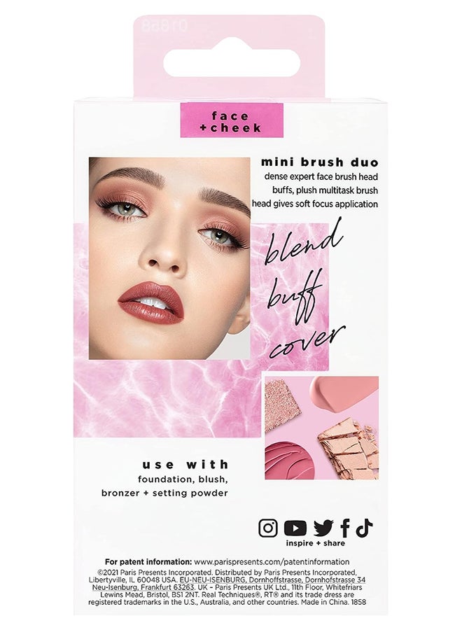 REAL TECHNIQUES Mini Brush Duo For Travel Size, For Loose Blush And Liquid Foundation Multicolour - Image 4