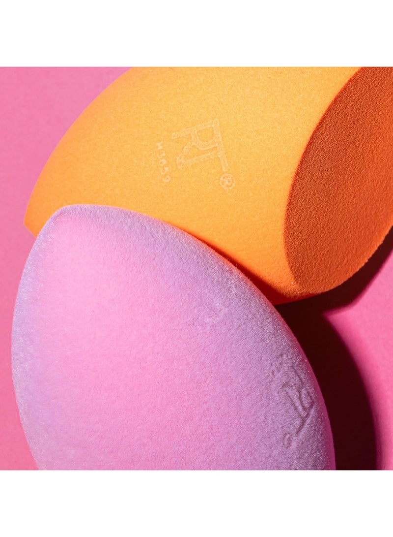 REAL TECHNIQUES Iconic Blend + Set Makeup Sponge Duo, Makeup Blending Sponges, For Liquid, Cream, & Powder, Cloud Skin, Powder Sponge & Foundation Sponge, Packaging May Vary Multicolour - Image 3