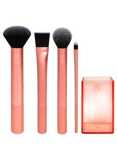 REAL TECHNIQUES Flawless Base Makeup Brush Kit 5 Pcs Orange  - Image 2