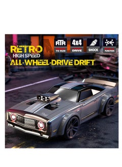 مايتويز سيارة التحكم عن بعد من Mytoys بمقياس 1/16 38 كم/ساعة عالية السرعة RC Drift Car للأطفال البالغين 4X4 على الطرق الوعرة الانجراف شاحنة سيارة العضلات، التحكم في السرعة والتوجيه سيارة سباق الانجراف مع 7 أوضاع زاوية عيون أضواء  - Image 3
