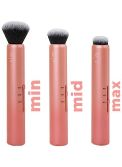 REAL TECHNIQUES Custom Complexion Makeup Brush 3 In 1 Brush For Foundation And Concealer Orange  - Image 4