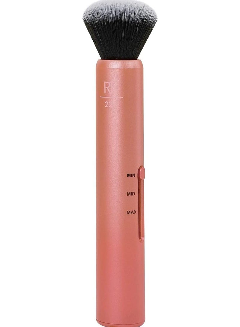 REAL TECHNIQUES - Custom Complexion Makeup Brush 3 In 1 Brush For Foundation And Concealer Orange - Image 1