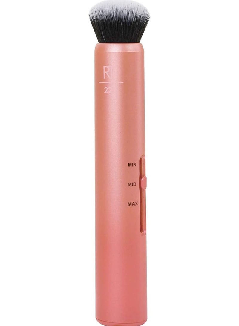 REAL TECHNIQUES - Custom Complexion Makeup Brush 3 In 1 Brush For Foundation And Concealer Orange - Image 1