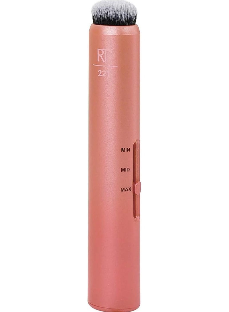 REAL TECHNIQUES - Custom Complexion Makeup Brush 3 In 1 Brush For Foundation And Concealer Orange - Image 1