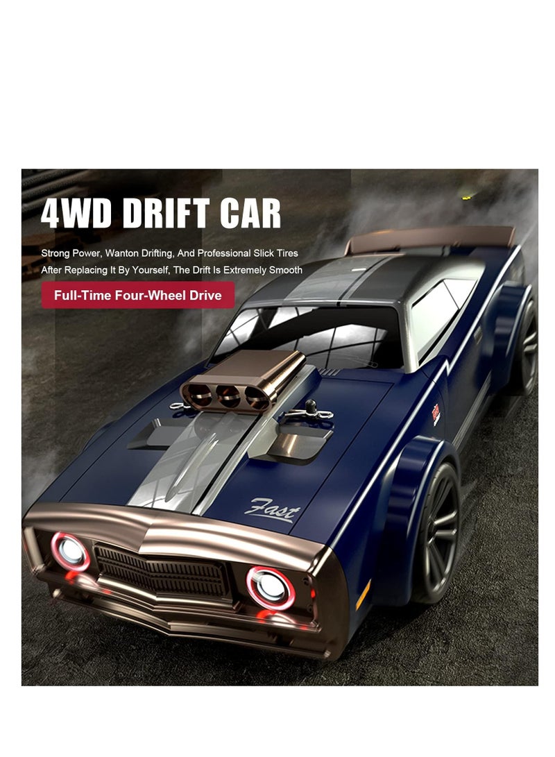 مايتويز سيارة التحكم عن بعد من Mytoys بمقياس 1/16 38 كم/ساعة عالية السرعة RC Drift Car للأطفال البالغين 4X4 على الطرق الوعرة الانجراف شاحنة سيارة العضلات، التحكم في السرعة والتوجيه سيارة سباق الانجراف مع 7 أوضاع زاوية أضواء العيون  - Image 4