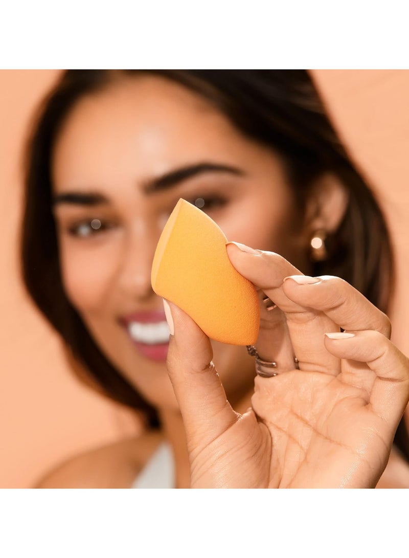 ريل تكنيكس - 4 Miracle Complexion, Makeup Blending, For Foundation, Offers Light To Medium Coverage, Natural, Dewy, Orange Sponge, Packaging May Vary Orange - Image 1