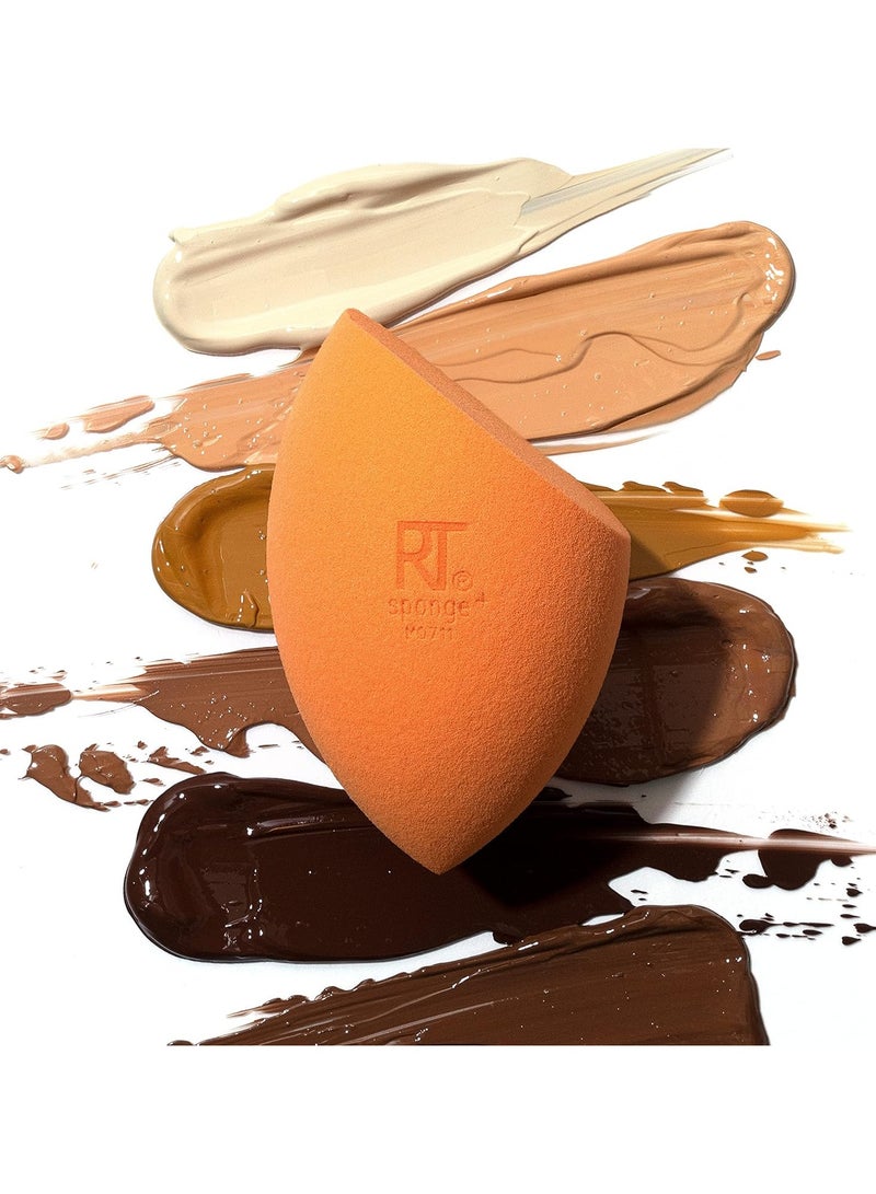 ريل تكنيكس - 4 Miracle Complexion, Makeup Blending, For Foundation, Offers Light To Medium Coverage, Natural, Dewy, Orange Sponge, Packaging May Vary Orange - Image 1
