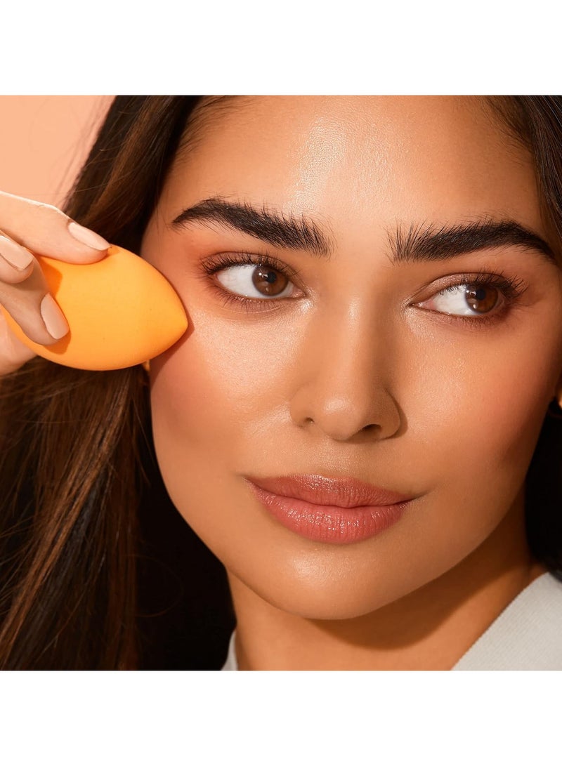 ريل تكنيكس - 4 Miracle Complexion, Makeup Blending, For Foundation, Offers Light To Medium Coverage, Natural, Dewy, Orange Sponge, Packaging May Vary Orange - Image 1