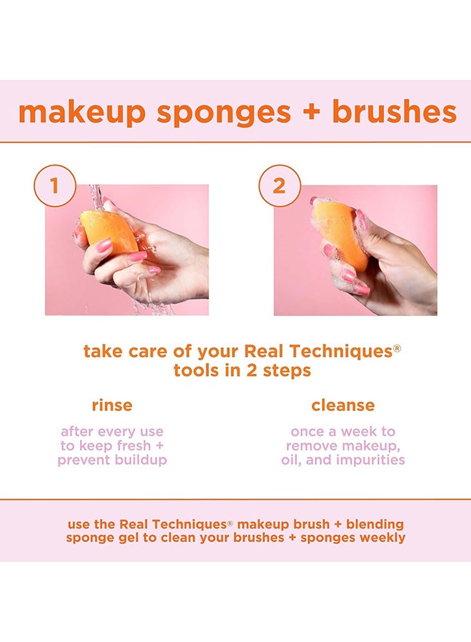 ريل تكنيكس - 4 Miracle Complexion, Makeup Blending, For Foundation, Offers Light To Medium Coverage, Natural, Dewy, Orange Sponge, Packaging May Vary Orange - Image 1