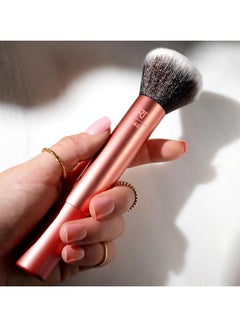 REAL TECHNIQUES Everything Face, Flawless Finish, Streak Free Application, For Foundation And Powder Makeup Application, Fluffy Face Brush, Cruelty Free Orange  - Image 5