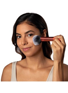REAL TECHNIQUES Ultra Plush Setting Powder, Bronzer + Blush, Sheer, Buildable Coverage, Large, Fluffy Brush, Vegan, Cruelty-Free And Synthetic Bristles Orange  - Image 5