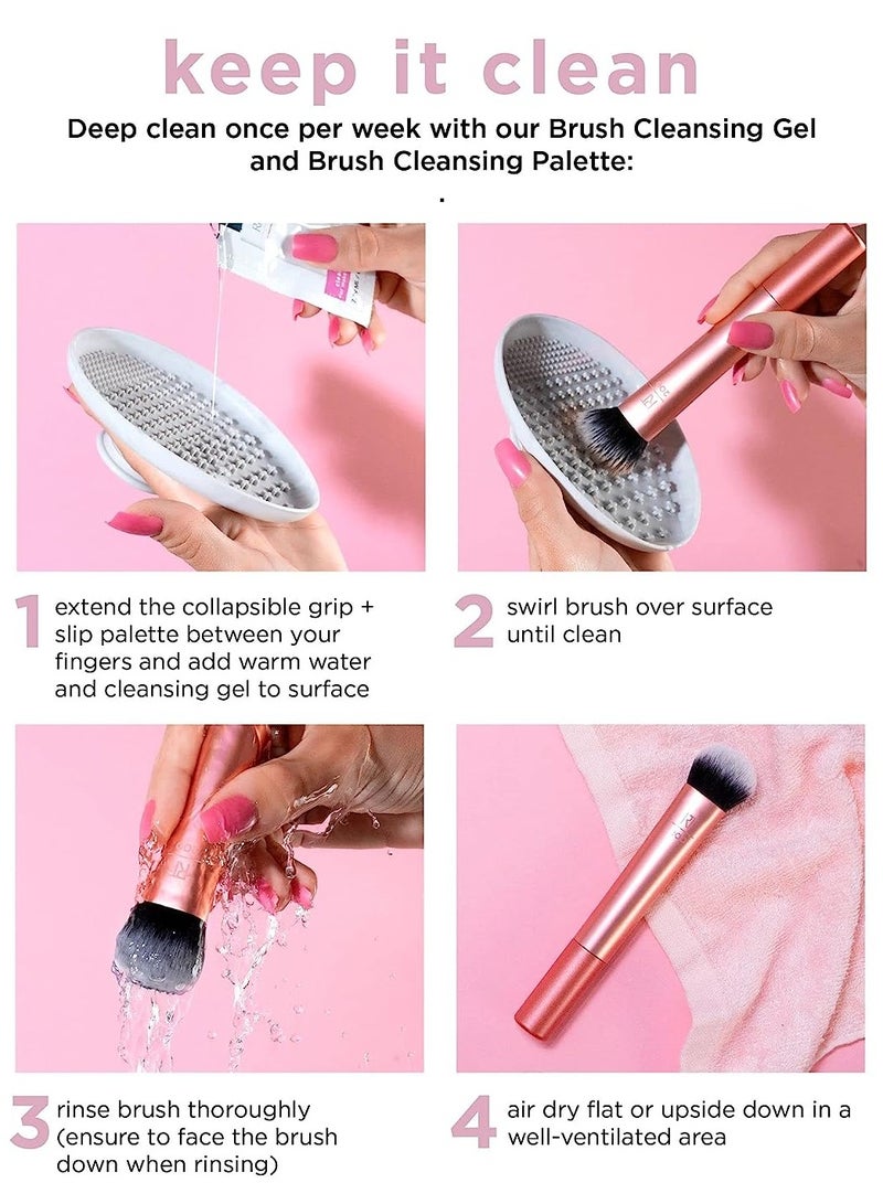 REAL TECHNIQUES - Ultra Plush Setting Powder, Bronzer + Blush, Sheer, Buildable Coverage, Large, Fluffy Brush, Vegan, Cruelty-Free And Synthetic Bristles Orange - Image 1