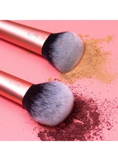 REAL TECHNIQUES Ultra Plush Setting Powder, Bronzer + Blush, Sheer, Buildable Coverage, Large, Fluffy Brush, Vegan, Cruelty-Free And Synthetic Bristles Orange  - Image 3