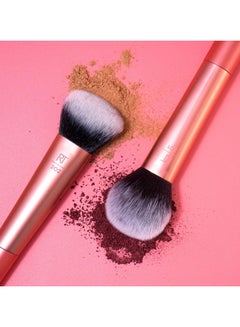 REAL TECHNIQUES Ultra Plush Setting Powder, Bronzer + Blush, Sheer, Buildable Coverage, Large, Fluffy Brush, Vegan, Cruelty-Free And Synthetic Bristles Orange  - Image 4