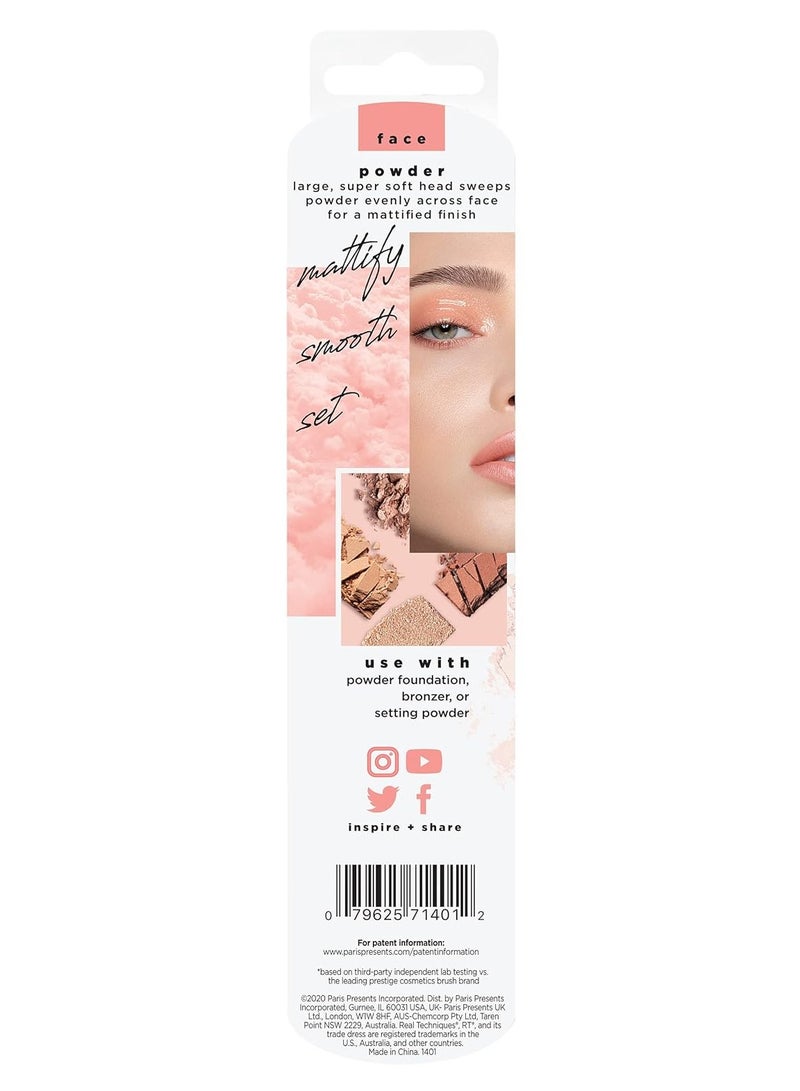 REAL TECHNIQUES - Ultra Plush Setting Powder, Bronzer + Blush, Sheer, Buildable Coverage, Large, Fluffy Brush, Vegan, Cruelty-Free And Synthetic Bristles Orange - Image 1