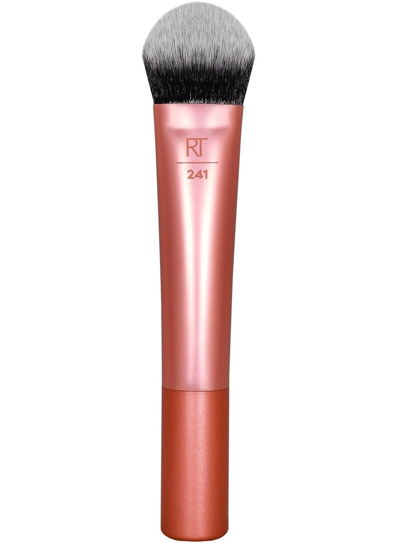 REAL TECHNIQUES - Seamless Complexion For Foundation, Primer + Moisturizer, Multipurpose Makeup And Skincare Face Brush, Streak-Free, Buildable Coverage Also Natural Finish Orange - Image 1