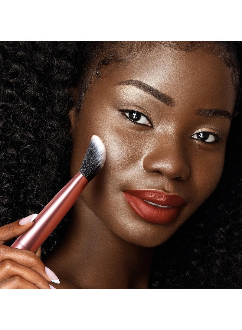 REAL TECHNIQUES - Seamless Complexion For Foundation, Primer + Moisturizer, Multipurpose Makeup And Skincare Face Brush, Streak-Free, Buildable Coverage Also Natural Finish Orange - Image 1