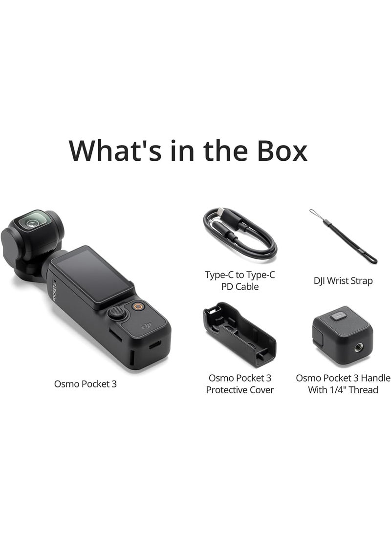 dji - Osmo Pocket 3 Vlogging Camera With 1-Inch CMOS & 4K/120fps Video 3-Axis Stabilization Fast Focusing Face/Object Tracking 2-Inch Rotatable Touchscreen Small Video Camera For Photography Youtube - Image 1