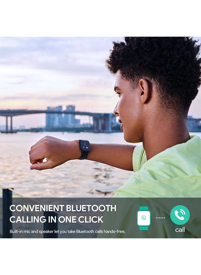 Aukey - Smartwatch with Calling Function, 1.4-inch TFT LCD display, IP68 Waterproof, 12 Days Battery Life Fitness Tracker with Sport & Health tracking & Customise faces SW-1S Black - Image 1