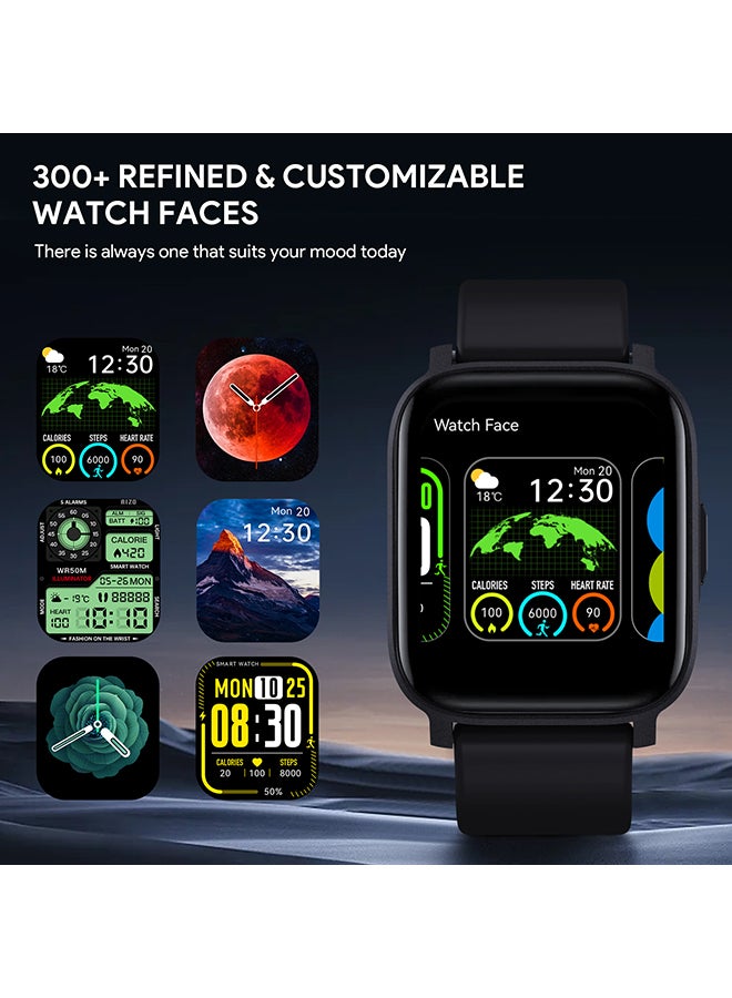 Aukey - Smartwatch with Calling Function, 1.4-inch TFT LCD display, IP68 Waterproof, 12 Days Battery Life Fitness Tracker with Sport & Health tracking & Customise faces SW-1S Black - Image 1