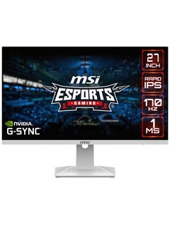 27-Inch WQHD Rapid IPS Display Flat Gaming Monitor, 170Hz Refresh Rate, 1ms Response Time, G-Sync & AMD FreeSync Premium Compatible, 1.07B Display Colors, 2x HDMI / DP, White | G274QRFW WHITE