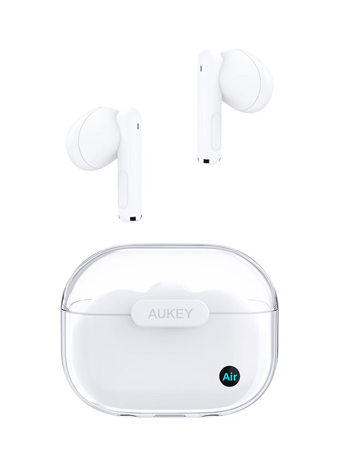 Aukey EP-M2 Move Air True Wireless Eearbuds، BT 5.3, IPX4 Waterproof, 20 Battrey Life, 3.5g Weight White 